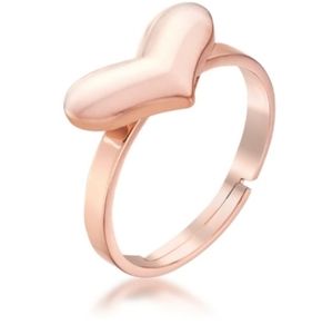 Rose Gold  Adjustable Heart Ring
